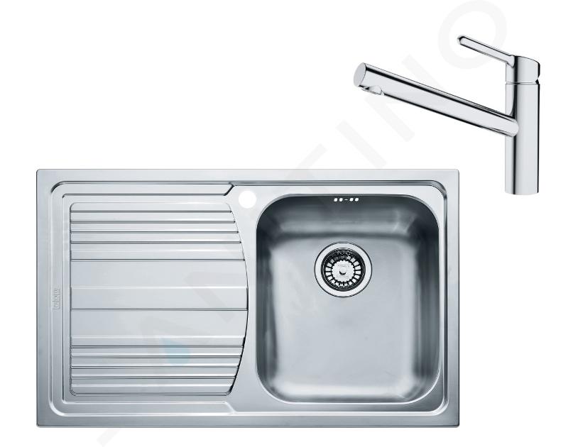 Franke Set - Set N86, lavello in acciaio inox LLX 611/7 e miscelatore FC  3054.031, inox/cromo 101.0650.596