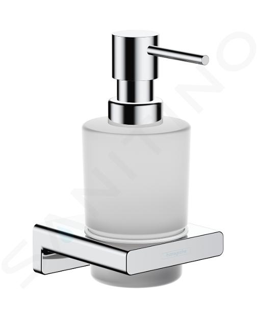 Hansgrohe AddStoris - Dispenser di sapone liquido con supporto, vetro opaco/cromo 41745000