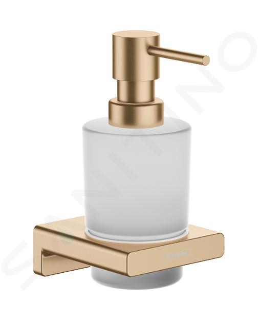 Hansgrohe AddStoris - Distributeur de savon avec support, verre mat / bronze brossé 41745140