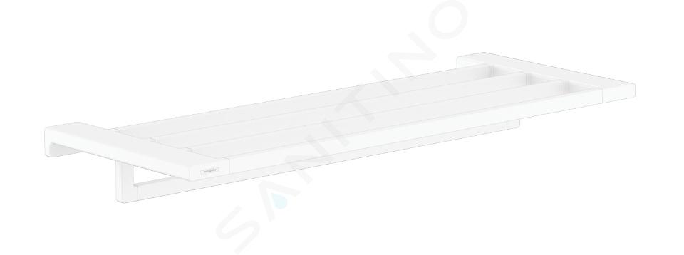 Hansgrohe AddStoris - Półka na ręczniki z wieszakiem, długość 650 mm,  biały mat 41751700