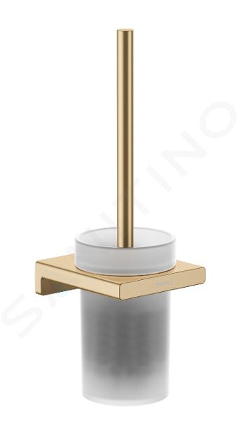 Hansgrohe AddStoris - Perie de toaletă cu montare pe perete, sticlă mată/bronz periat 41752140