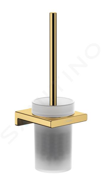 Hansgrohe AddStoris - Escobilla de WC de pared, cristal mate/aspecto de oro pulido 41752990