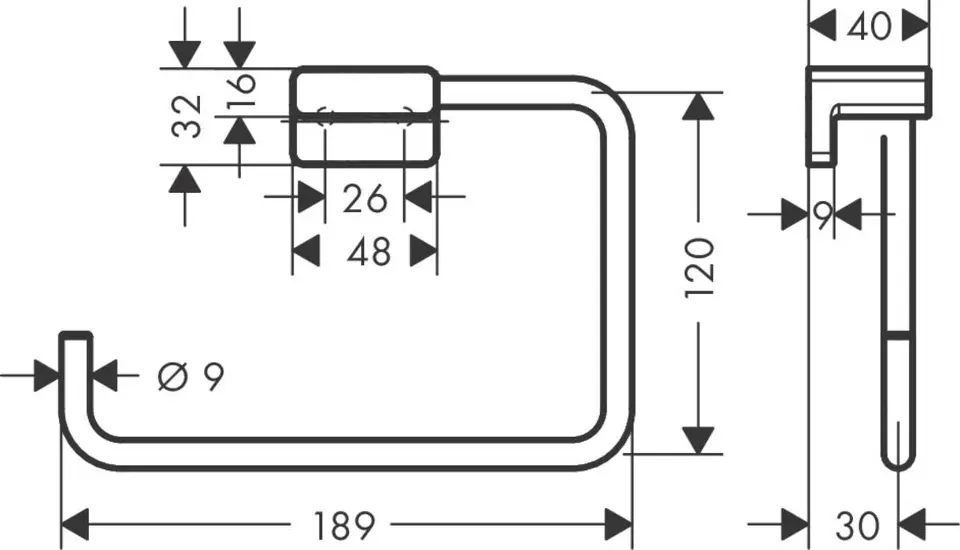 Hansgrohe 41755000 ADDSTORIS gancio porta asciugamani doppio, finitura  cromo