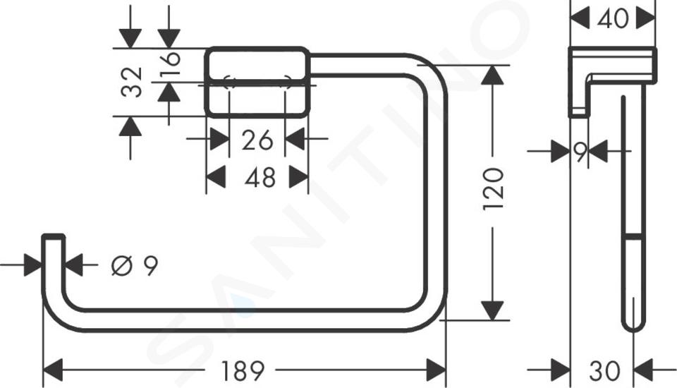 Hansgrohe Addstoris Porta Asciugamano 64.8 cm Nero Opaco