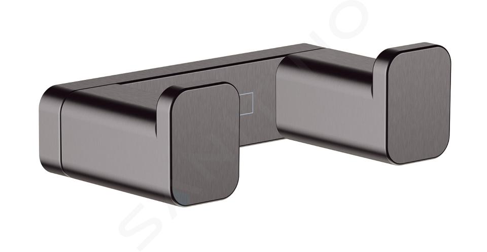 Hansgrohe AddStoris - Gancho doble, cromo negro cepillado 41755340