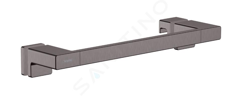 Hansgrohe AddStoris - Tirador para puerta de ducha, longitud 400 mm, cromo negro cepillado 41759340