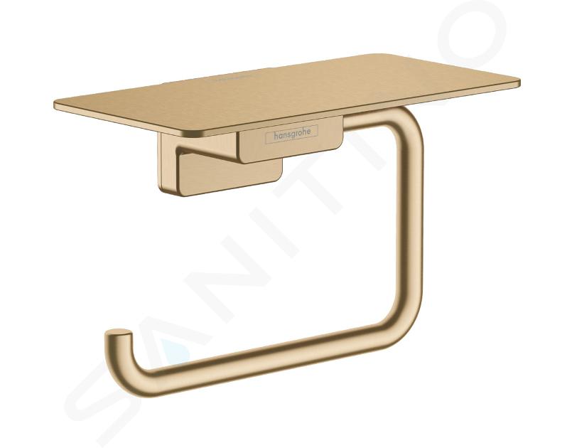 Hansgrohe AddStoris - Portarrollos con estante, bronce cepillado 41772140