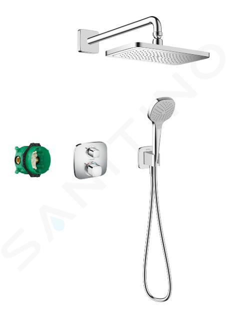 Hansgrohe Croma E - Conjunto de ducha 280, con termostato Ecostat E  empotrado, cromo 27953000