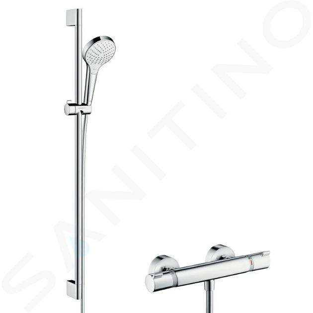 Hansgrohe Croma Select S - Set de douche avec thermostat Ecostat, 2 jets, chrome 27833400