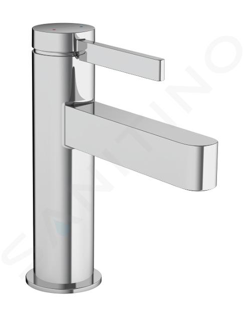 Hansgrohe Finoris - Waschtischeinhebelmischer 100, mit Ablaufgarnitur Push-Open, EcoSmart, verchromt 76010000