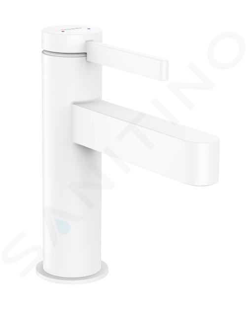 Hansgrohe Finoris - Waschtisch Einhebelmischer 100, mit Ablaufgarnitur Push-Open, EcoSmart, weiß matt 76010700