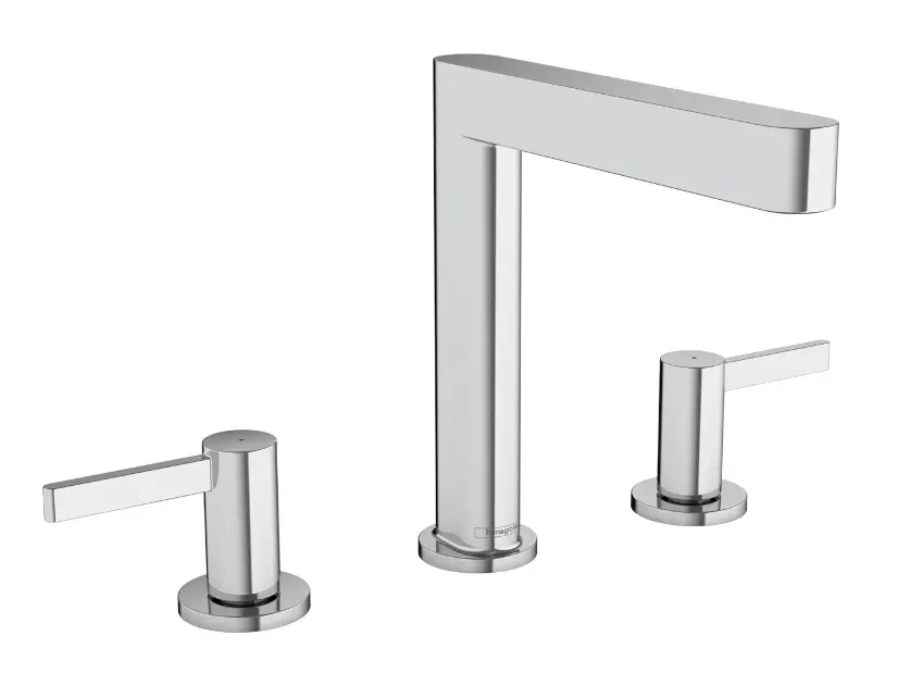 Levně Hansgrohe Finoris - Umyvadlová baterie 160, 3-otvorová instalace, s výpustí Push-Open, EcoSmart, chrom 76034000