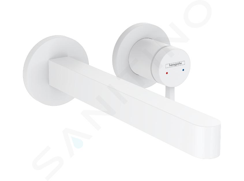 Hansgrohe Finoris - Grifo empotrado de lavabo de 2 orificios, EcoSmart, blanco mate 76050700