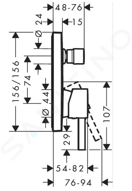 Hansgrohe Finoris Rubinetto Miscelatore Monocomando Lavabo A Parete 168 Mm  Parte Incasso Non Inclusa Nero Opaco