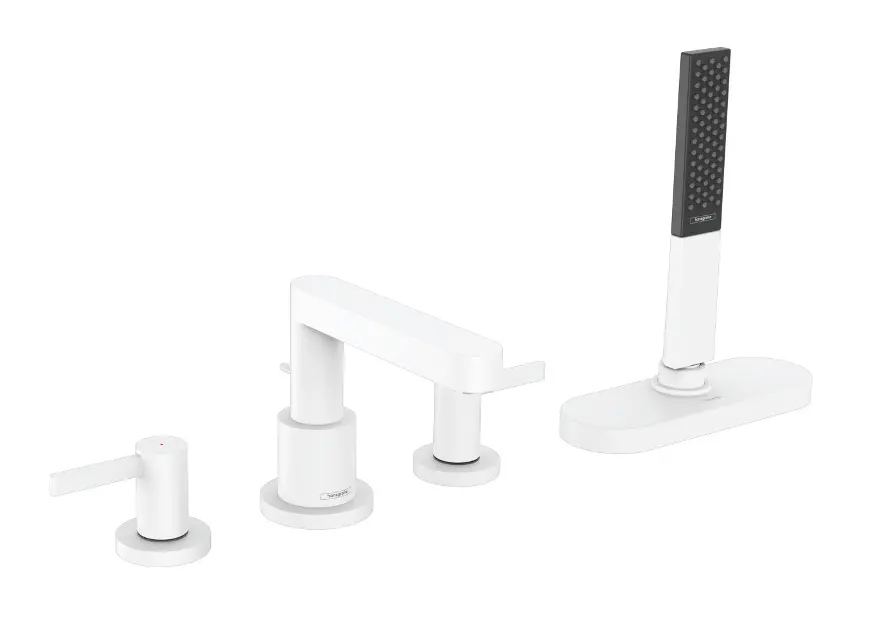 Levně Hansgrohe Finoris - Baterie na okraj vany, 4-otvorová instalace, sBox, matná bílá 76444700