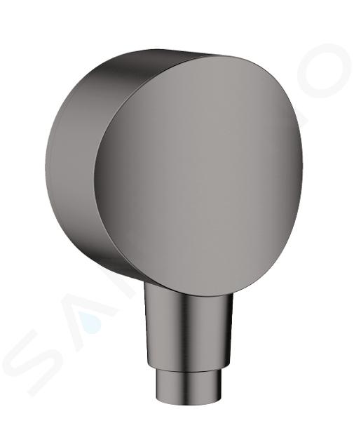 Hansgrohe Fixfit - Codo de ducha S con válvula de retención, cromo negro cepillado 26453340