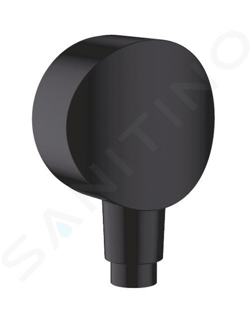 Hansgrohe Fixfit - Codo de ducha S con válvula de retención, negro mate 26453670