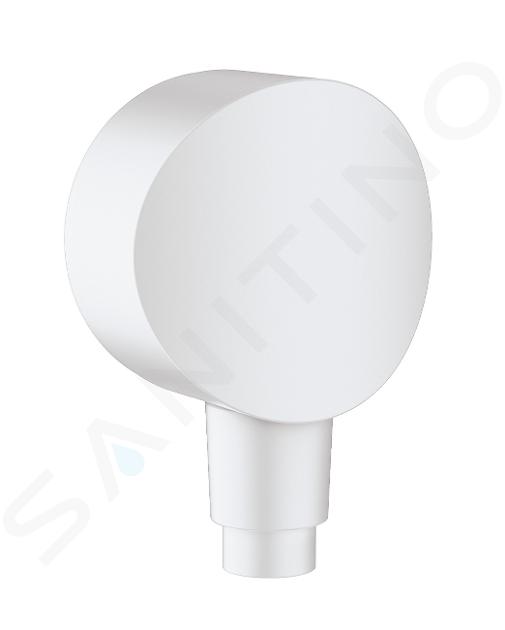 Hansgrohe Fixfit - Codo de ducha S con válvula de retención, blanco mate 26453700