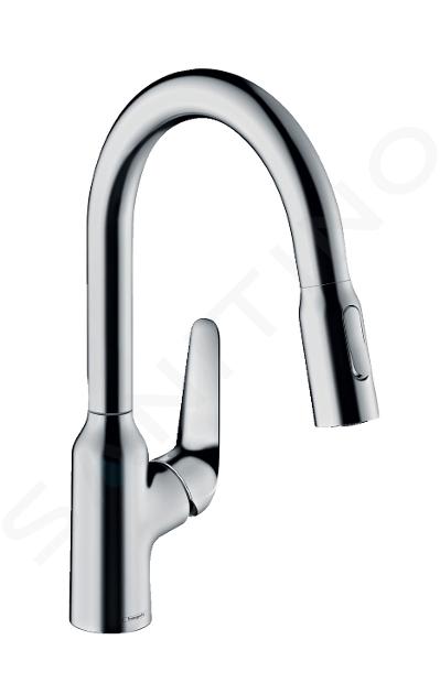 Hansgrohe Focus M42 - Grifo de fregadero M429-H180 ECO, con ducha extraíble, cromo 71862000