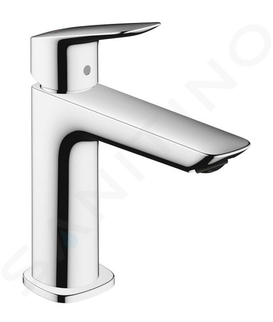 Hansgrohe Logis - Grifo de lavabo Fine 110, con desagüe Push-Open, EcoSmart, cromo 71252000