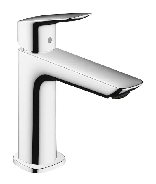 Hansgrohe Logis - Miscelatore da lavabo Fine 110, con sistema di scarico, CoolStart, EcoSmart, cromo 71254000