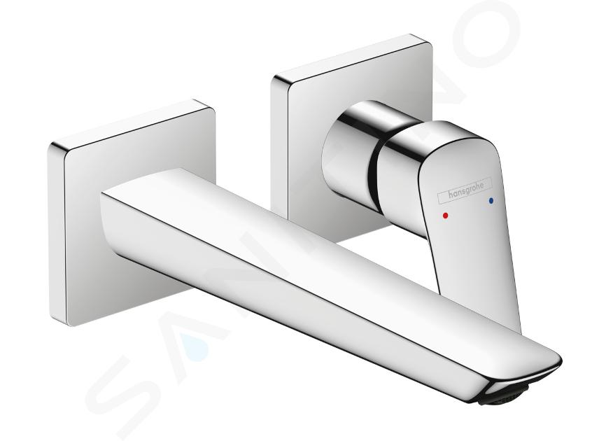 Hansgrohe Logis - Grifo de lavabo Fine empotrado, 2 orificios, EcoSmart, cromo 71256000