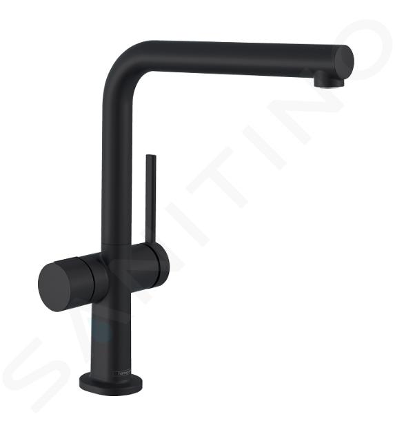 Hansgrohe M54 - Grifo de fregadero Talis 270, con válvula cerrable para dispositivo, negro mate 72827670