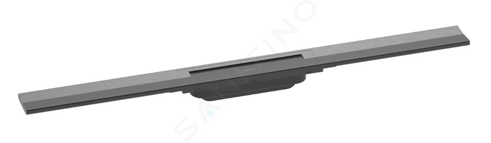 Hansgrohe RainDrain Flex - Rigolă liniară de duș cu grătar din inox 800, la nivelul solului, opțiune scurtare, crom negru periat 56044340