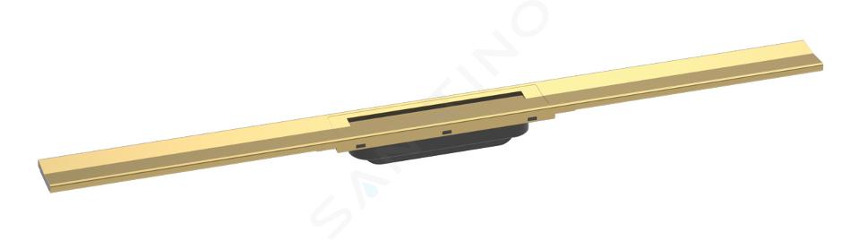 Hansgrohe RainDrain Flex - Element zewnętrzny odpływu liniowego z rusztem ze stali nierdzewnej 900, montaż odsunięty od ściany, z możliwością skrócenia, złoty optyczny polerowany 56045990