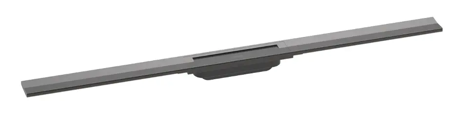 Levně Hansgrohe RainDrain Flex - Lineární sprchový žlab s nerezovým roštem 1200, do prostoru, zkrátitelný, kartáčovaný černý chrom 56047340