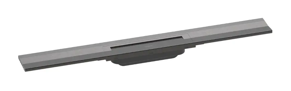 Levně Hansgrohe RainDrain Flex - Lineární sprchový žlab s nerezovým roštem 700, ke stěně, zkrátitelný, kartáčovaný černý chrom 56050340