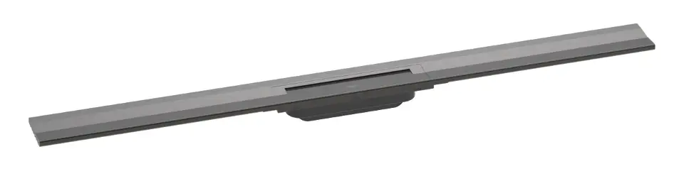 Levně Hansgrohe RainDrain Flex - Lineární sprchový žlab s nerezovým roštem 1000, ke stěně, zkrátitelný, kartáčovaný černý chrom 56053340