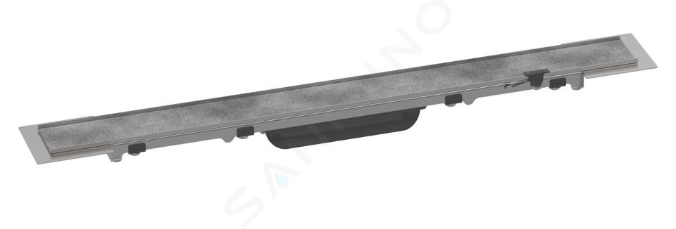 Hansgrohe RainDrain Rock - Rigolă liniară de duș 600, cu grătar, faianțabilă, inox 56029000