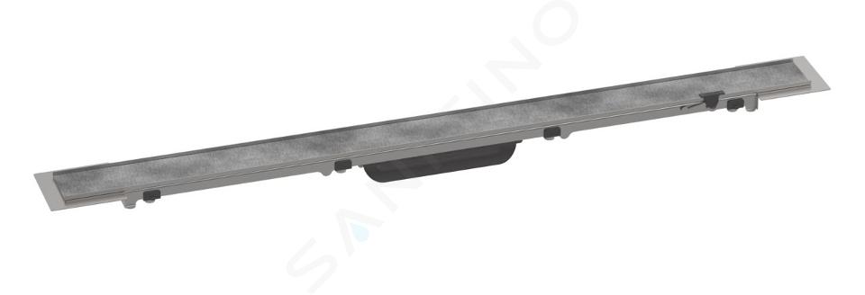 Hansgrohe RainDrain Rock - Canaleta de ducha lineal 800, con rejilla para la inserción de baldosas, marco de altura ajustable, acero inoxidable 56031000