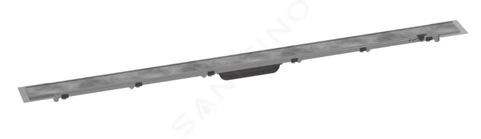 Hansgrohe RainDrain Rock - Rigolă liniară de duș 1200, cu grătar, faianțabilă, inox 56034000