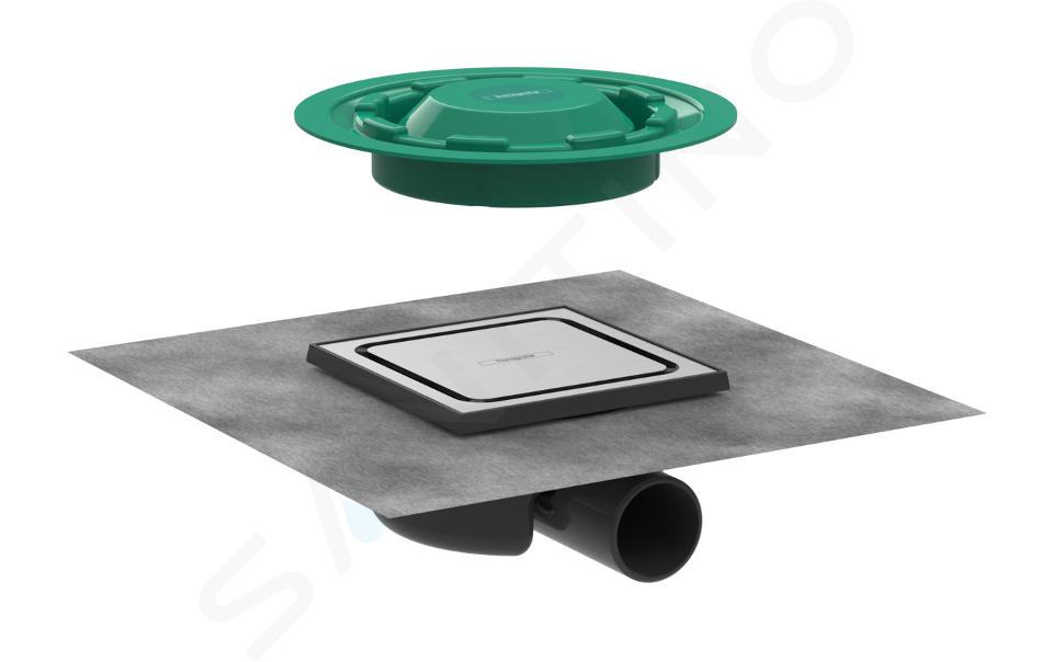 Hansgrohe RainDrain Spot - Sifon pardoseală cu grătar 15x15 cm, inox periat 56055800