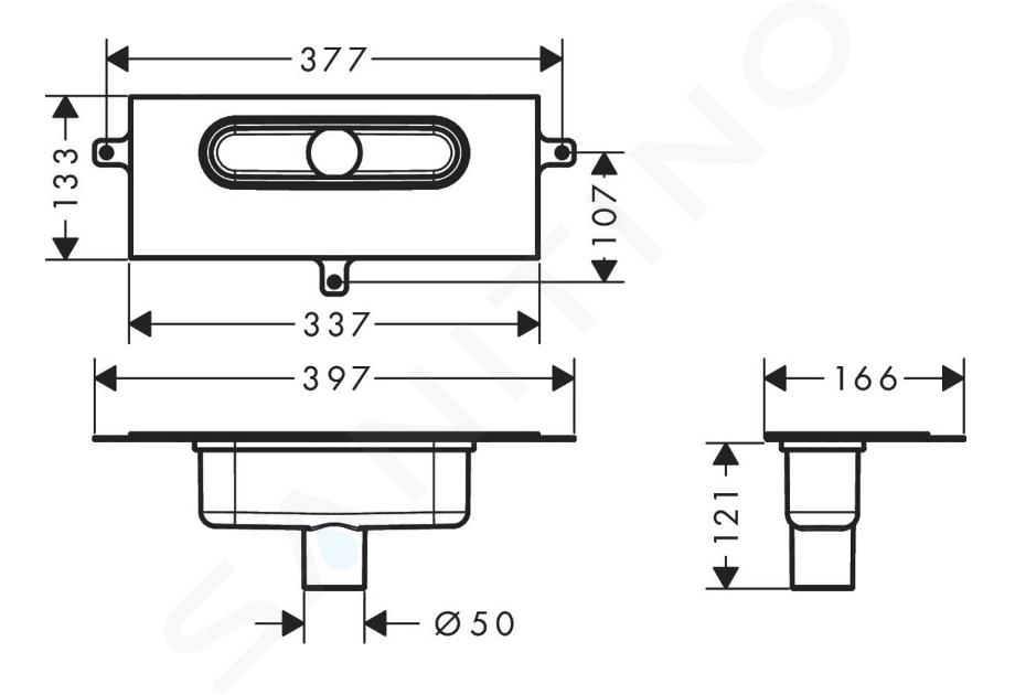 Hansgrohe uBox universal - Corps d'encastrement pour caniveau de douche linéaire pour installation verticale 01002180