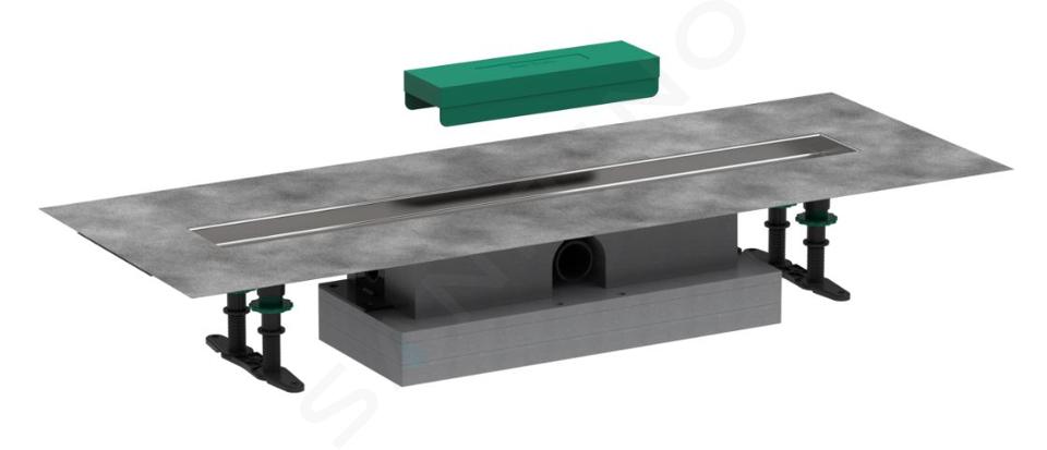 Hansgrohe uBox universal - Set pre plochú inštaláciu lineárneho sprchového žľabu 70 cm, nerezová 56017180