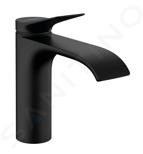 Hansgrohe Vivenis - Baterie lavoar 110, cu evacuare, EcoSmart, negru mat 75020670