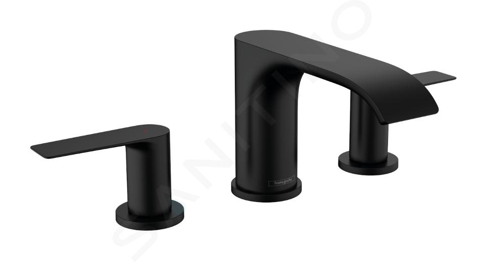 Hansgrohe Vivenis - Mitigeur de lavabo 90, installation 3 trous, Push-Open, EcoSmart, noir mat 75033670