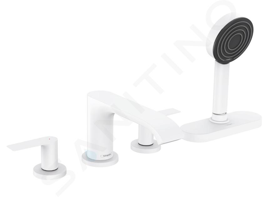 Hansgrohe Vivenis - Mitigeur sur le bord de baignoire, installation 4 trous, Sbox, blanc mat 75444700