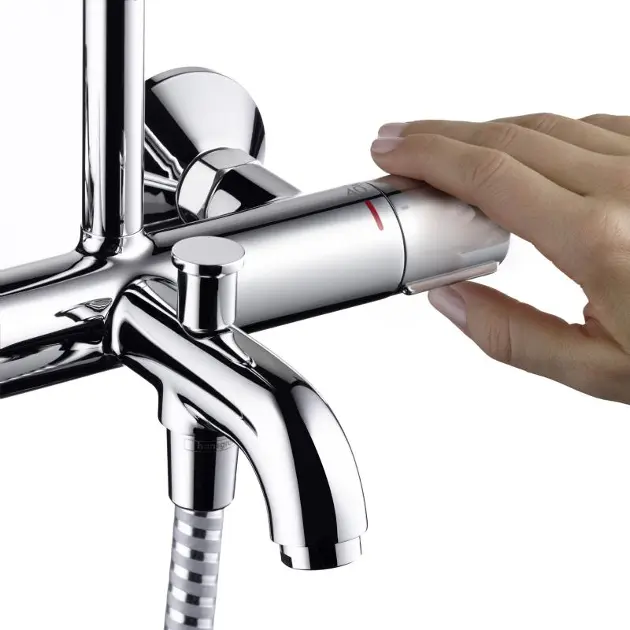 hansgrohe Sistema de ducha Vernis Blend 200 1 Spray con termostato de baño,  cromado, 26274000