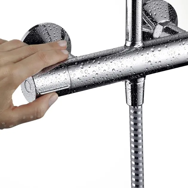 Hansgrohe Vernis Blend - Conjunto de ducha Showerpipe 200 con termostato,  cromo 26276000