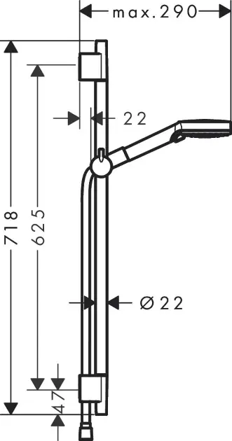 Hansgrohe Vernis Blend - Set douchette à main, 2 jets, barre et