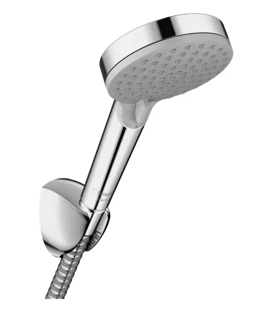 Hansgrohe Vernis Blend - Juego de cabezal de ducha, 2 chorros, soporte y manguera, cromo 26273000