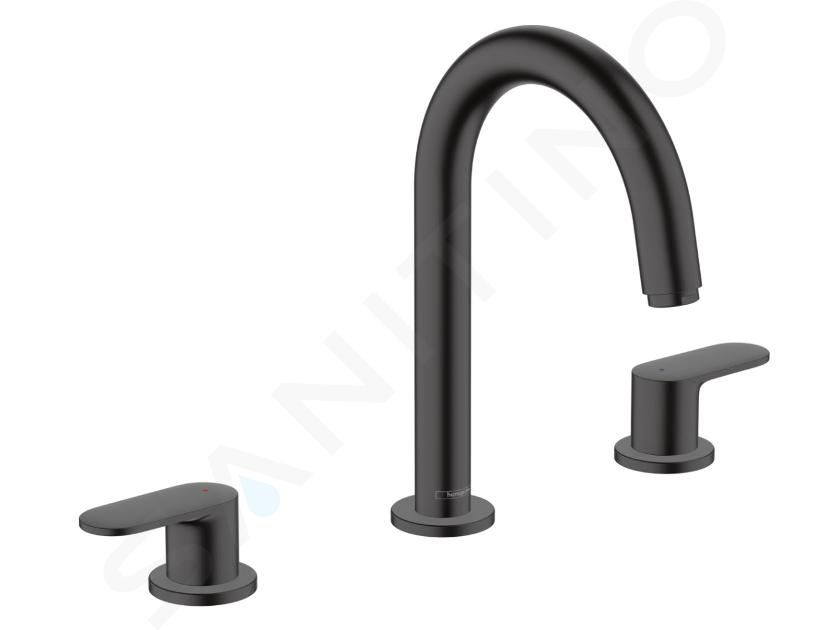 Hansgrohe Vernis Blend - Grifo de lavabo con desagüe, 3 orificios, negro mate 71553670