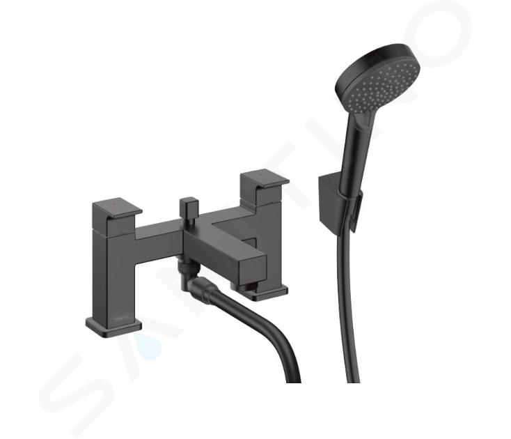 Hansgrohe Vernis Shape - Mitigeur sur le bord de baignoire avec accessoires, installation 2 trous, noir mat 71462670