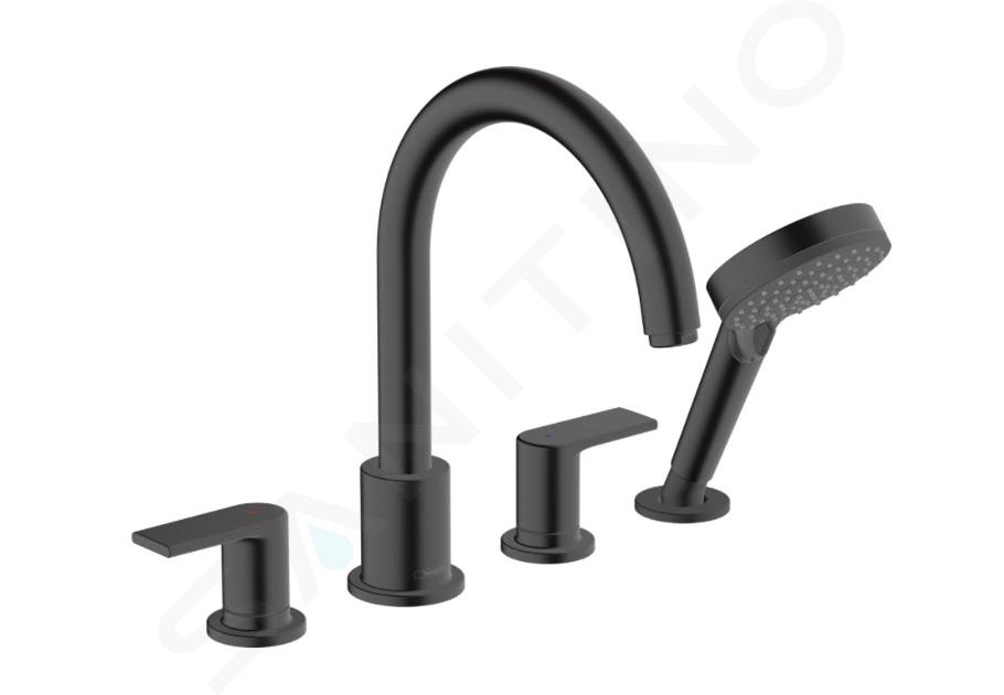 Hansgrohe Vernis Shape - Baterie na okraj vany, 4-otvorová instalace, matná černá 71459670