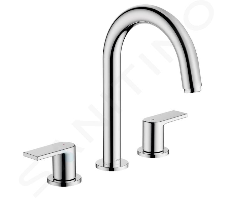 Hansgrohe Vernis Shape - Bateria umywalkowa z odpływem, montaż 3-otworowy, chrom 71563000