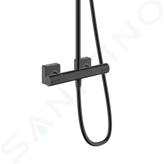 Hansgrohe Barra de ducha Vernis Shape 230 de 1 chorro con mezclador  termostático, negro mate (26286670)